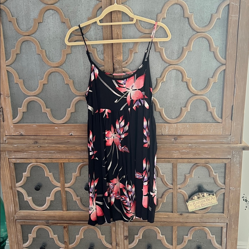 Roxy Black and Red Floral Top